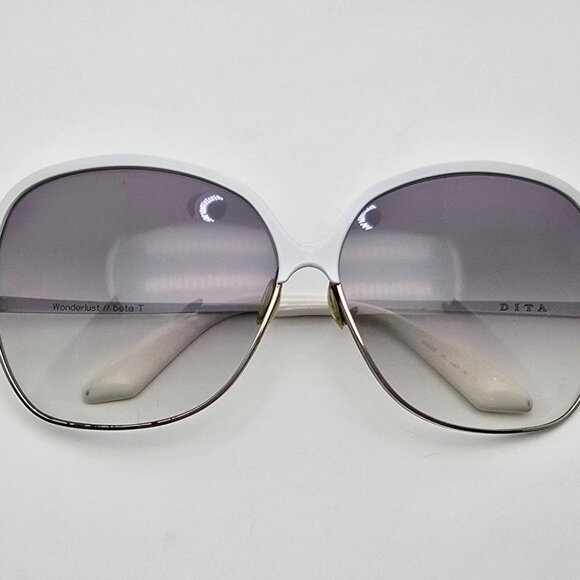 Dita Wonderlust White Gold Beta T Frame Grey Gradient Lens Butterfly Sunglasses main image 12